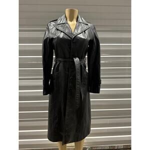 LEATHER vintage TRENCH COAT